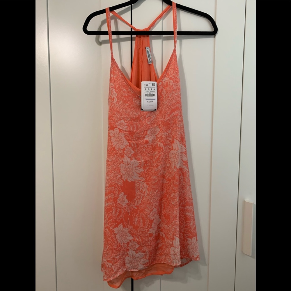 Cute polyester lined spaghetti straps mini-dress